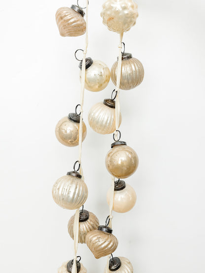 Taupe and Cream Mercury Ornament Garland