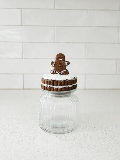 Glittered Gingerbread Topper Canister - 3 Styles
