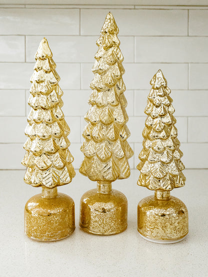 Mountain Pine Rotating LED Antique Gold Tree - 3 Sizes - Local pick up only