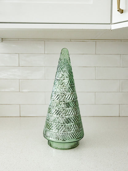 Siberian Antique Green Glass LED Tree - 3 Sizes