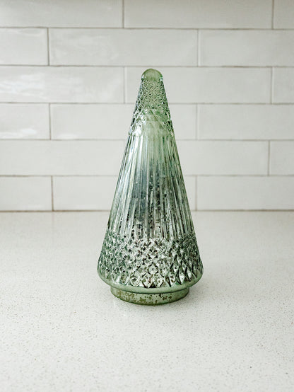 Siberian Antique Green Glass LED Tree - 3 Sizes