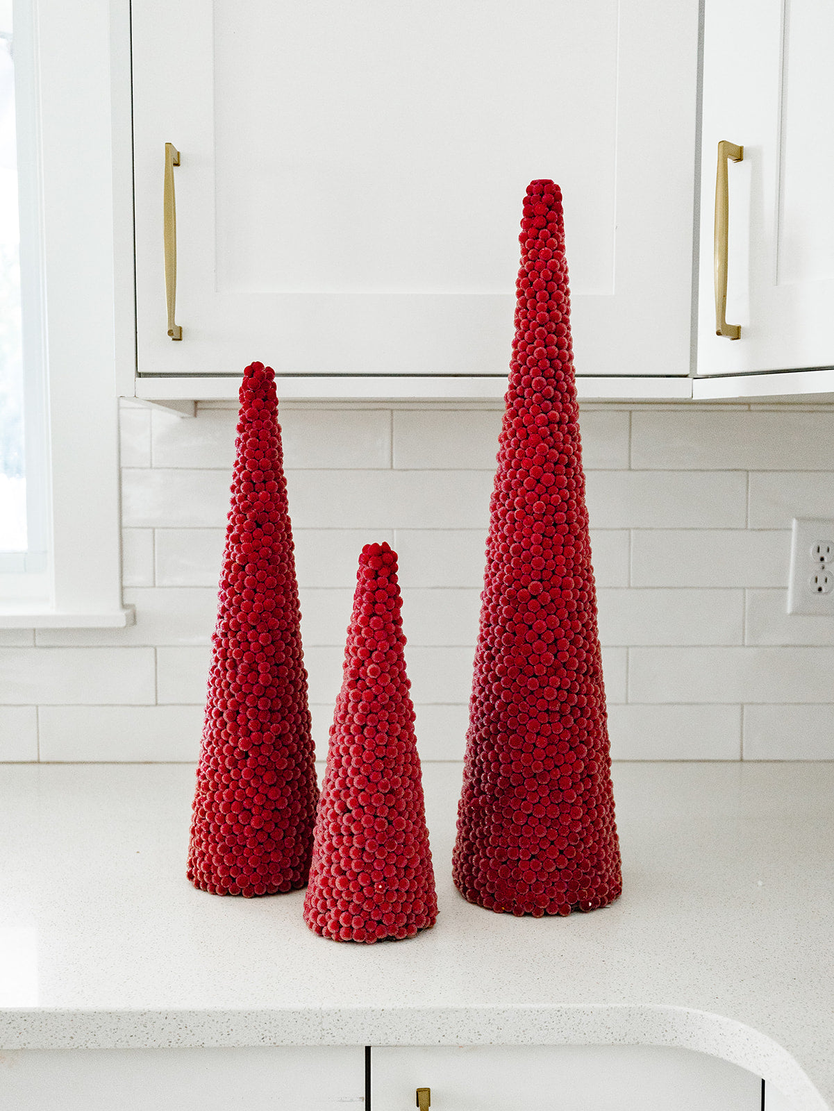 Icy Red Berry Cone Tree - 3 Sizes