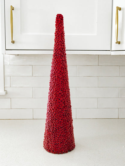Icy Red Berry Cone Tree - 3 Sizes
