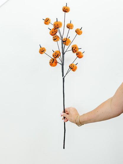 Jack-O-Lantern Pumpkin Spray 30" - Orange