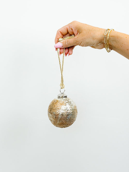 Antique Silver Embossed Ornament - 2 Sizes