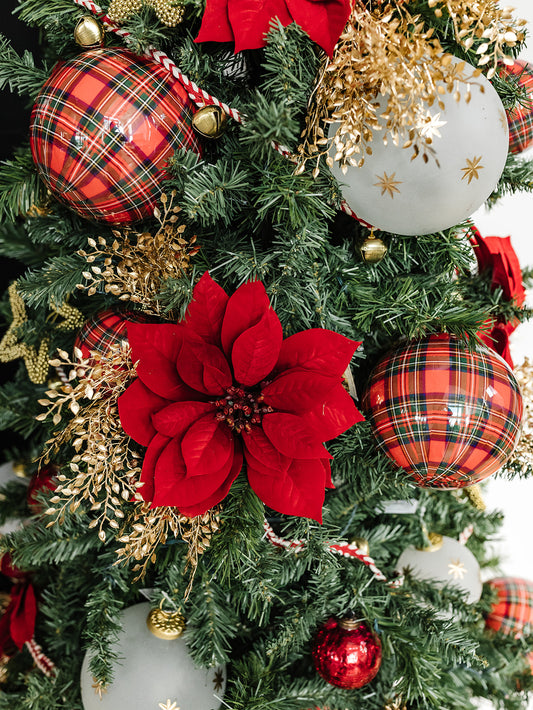 Red Plaid Ornament - 2 Sizes