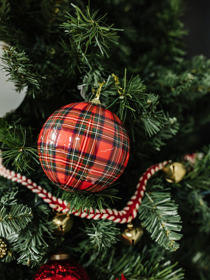 Red Plaid Ornament - 2 Sizes