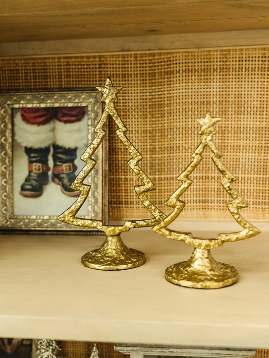 Brass Star Topped Tree - 2 Sizes