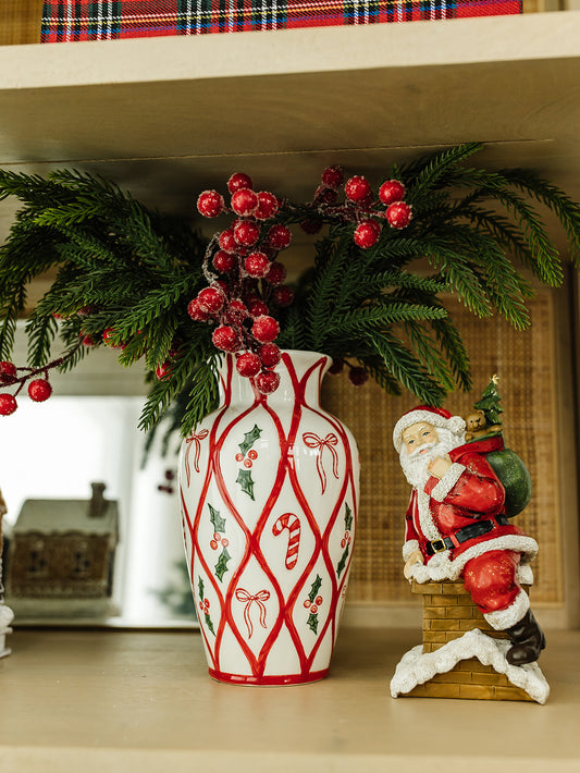 Painted Christmas Vase - 8.5"x5"