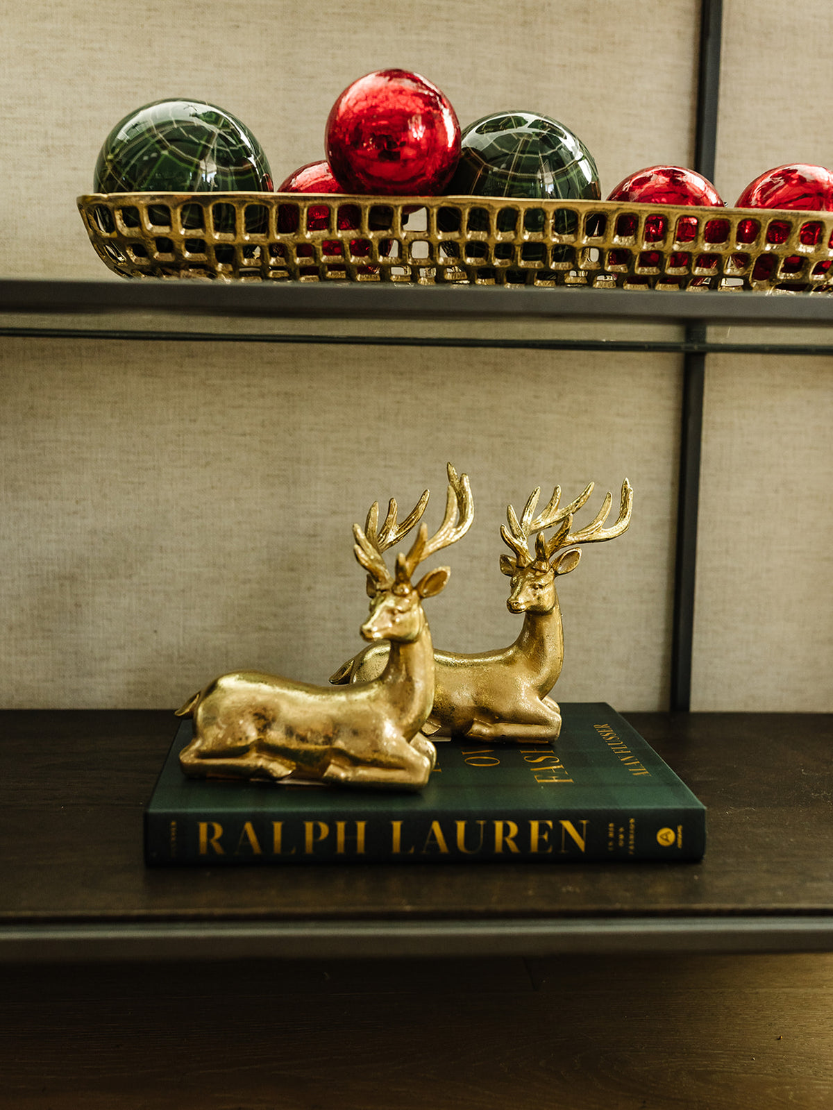 Gold Sitting Reindeer - 7.5"x6.5"