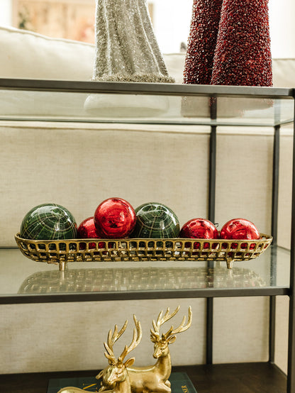 Oval Gold Woven Tray - 2 Sizes