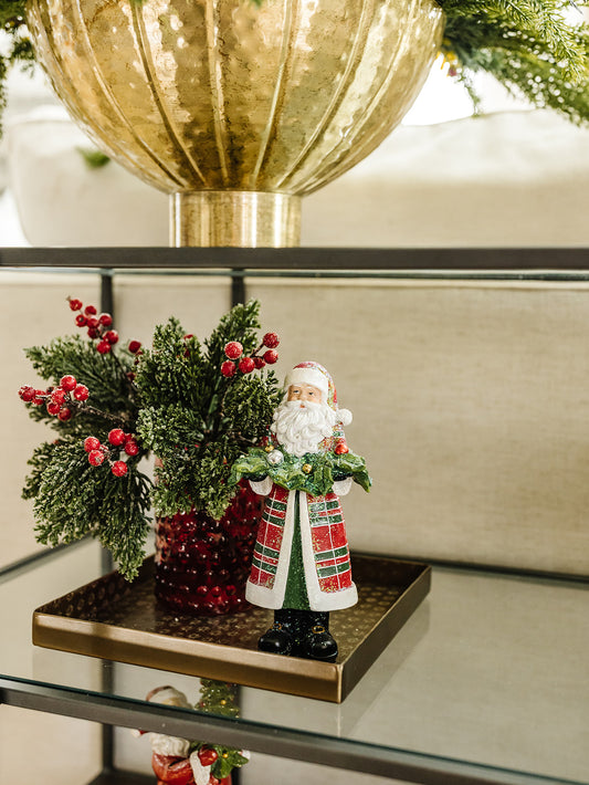 Plaid Santa - 9" - 2 Styles
