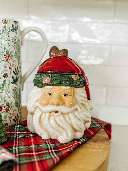 Vintage Santa Cookie Jar - 8"x7"