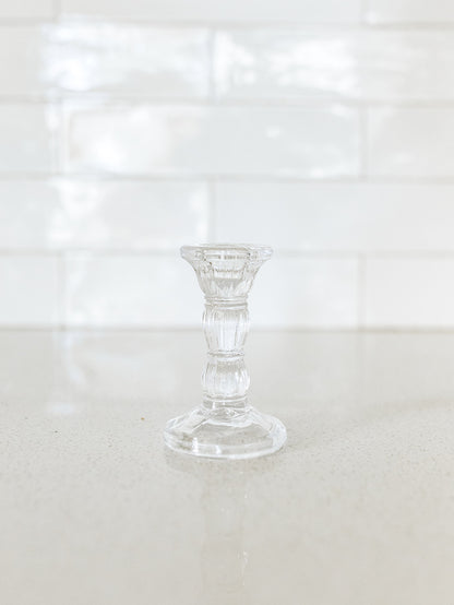 Pressed Glass Taper Holder - 4" - 3 Styles