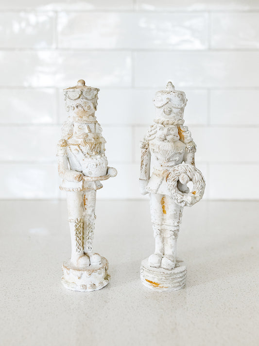 White Antique Nutcracker - 10" - 2 Styles