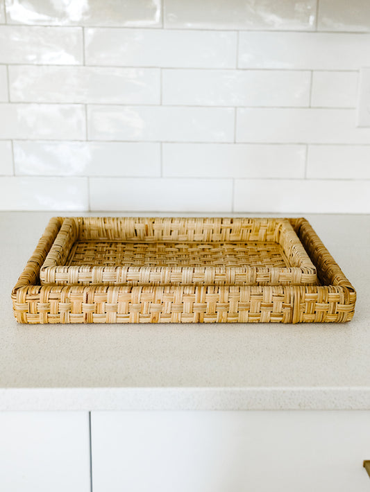Basket Wave Cane Tray - 2 Sizes