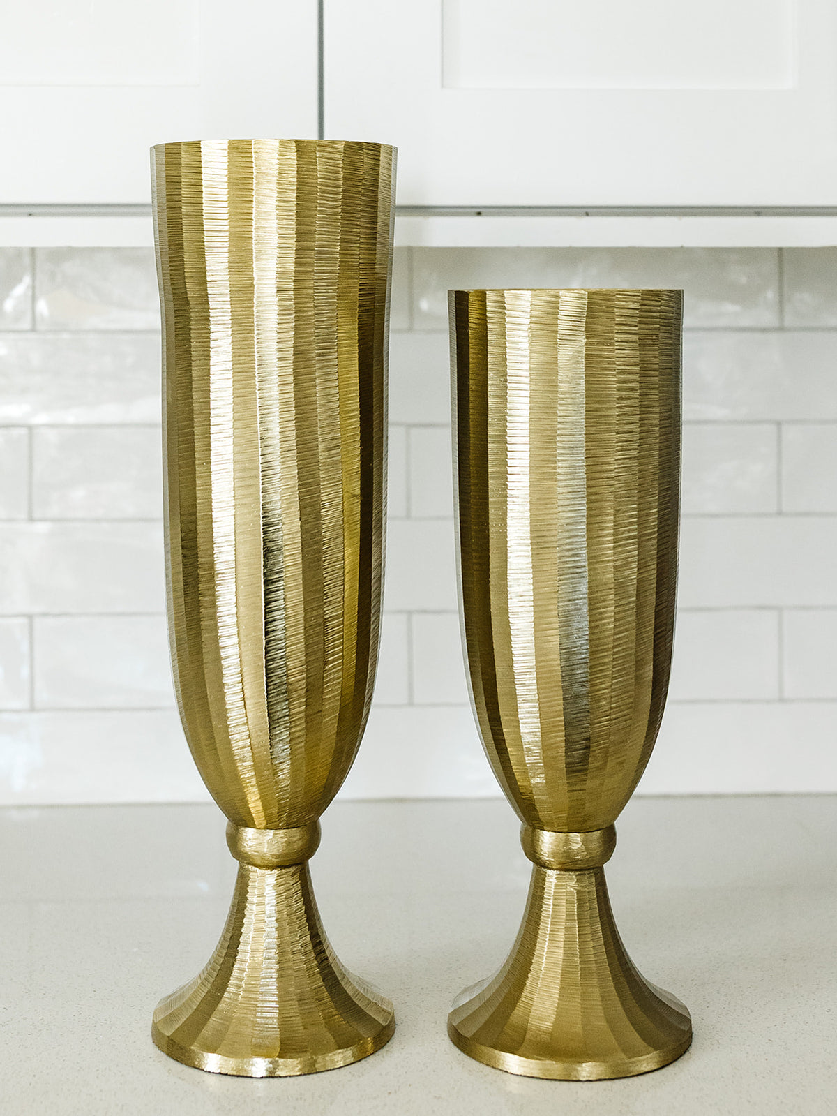 Ribbed Gold Vase - 2 Sizes