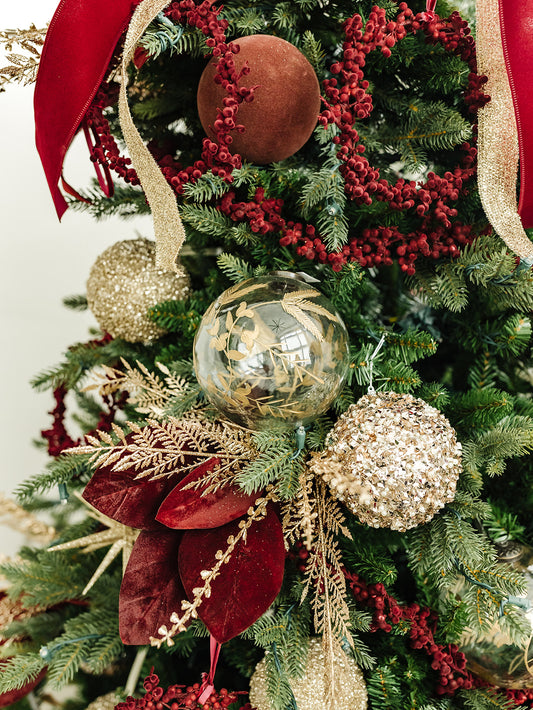 Burgundy Flocked Garland - 72"