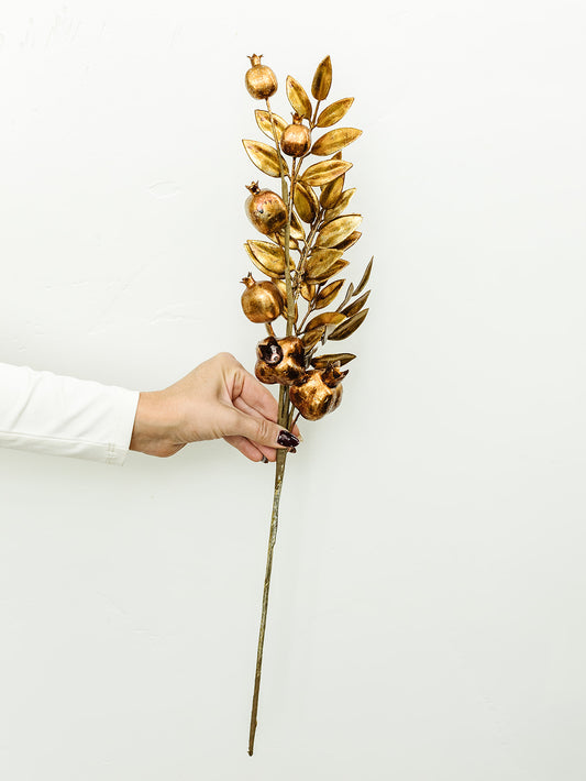 Gold Leaf and Pomegranate Stem - 26"