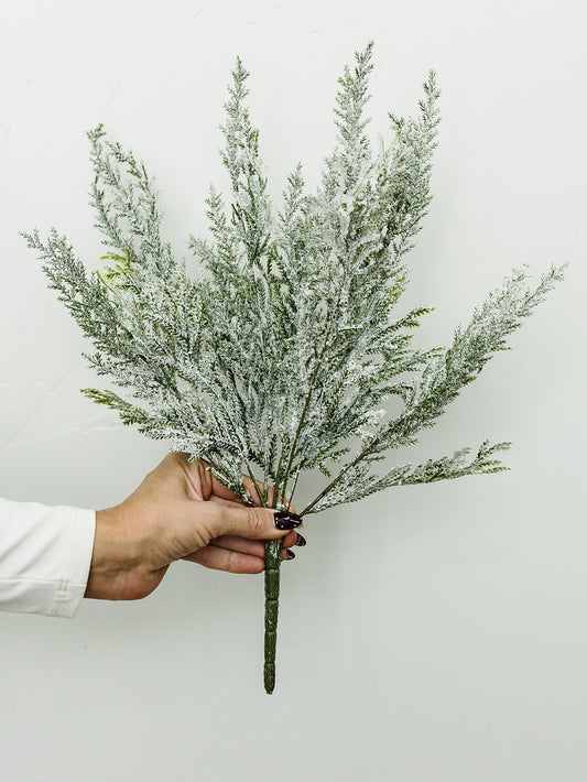 Frosted Cedar Bush - 17.5"