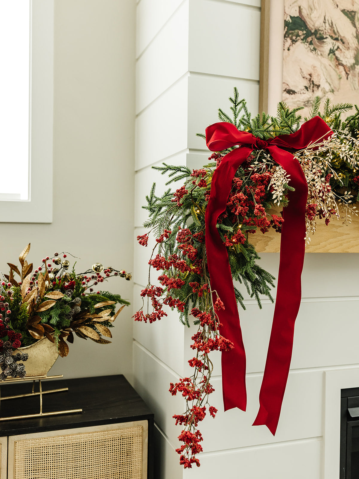 Red Mini Berry Hanging Spray - 55.5"