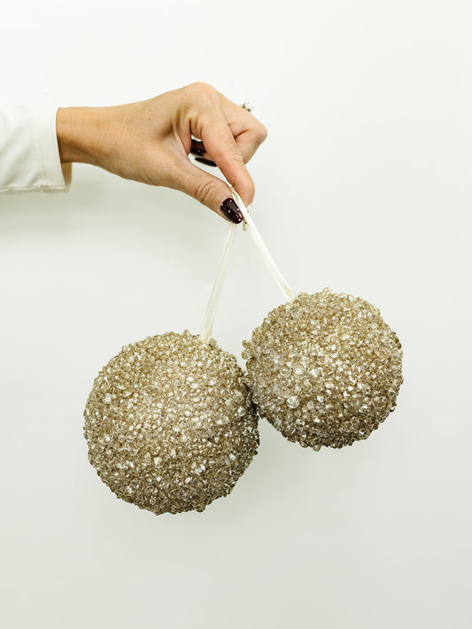 Glitz Taupe Ornament - 2 Sizes