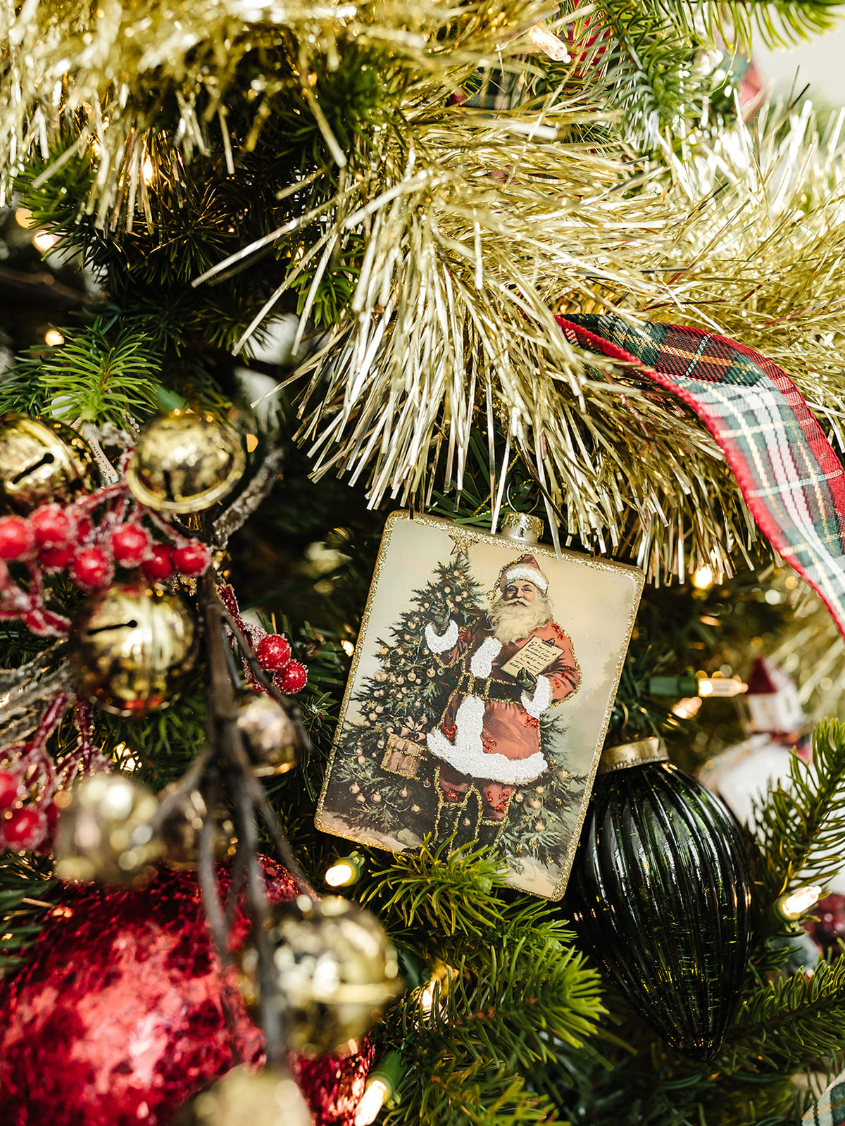 Checking It Twice Square Ornament - 4.5"