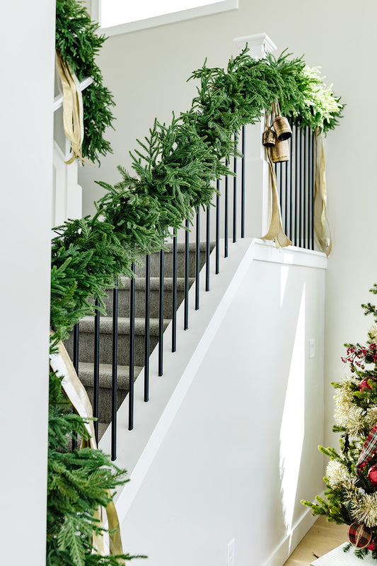 Norfolk Pine Garland with 200 LED Twinkle Lights - 9'