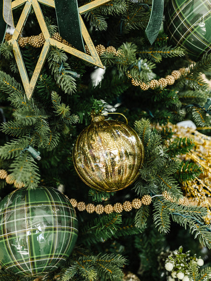 Gold Ribbed Mercury Ornament - 2 Sizes (local pick up only on this item)