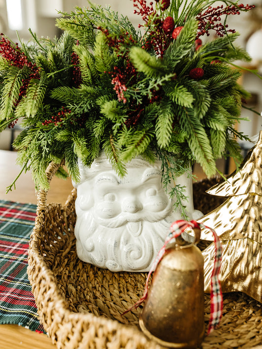 Cream Santa Vase - 8"