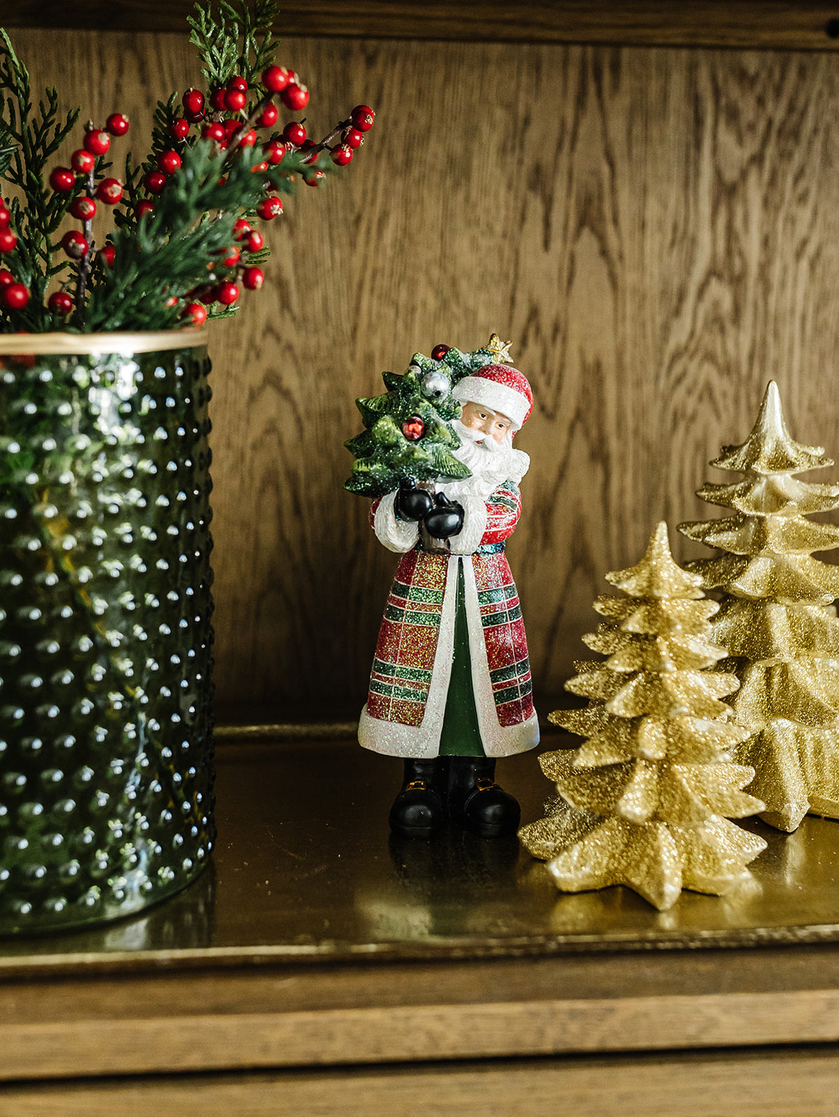Plaid Santa - 9" - 2 Styles
