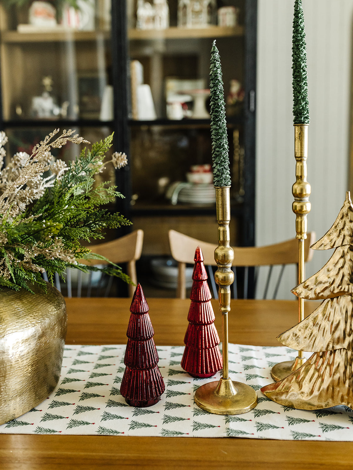 Red Ribbed Mercury LED Tree with Timer - 3 Sizes (local pick up only on this item)
