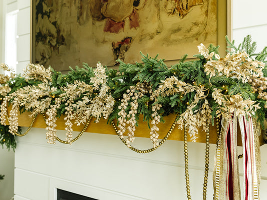 Platinum Glitter Hanging Berry - 31"