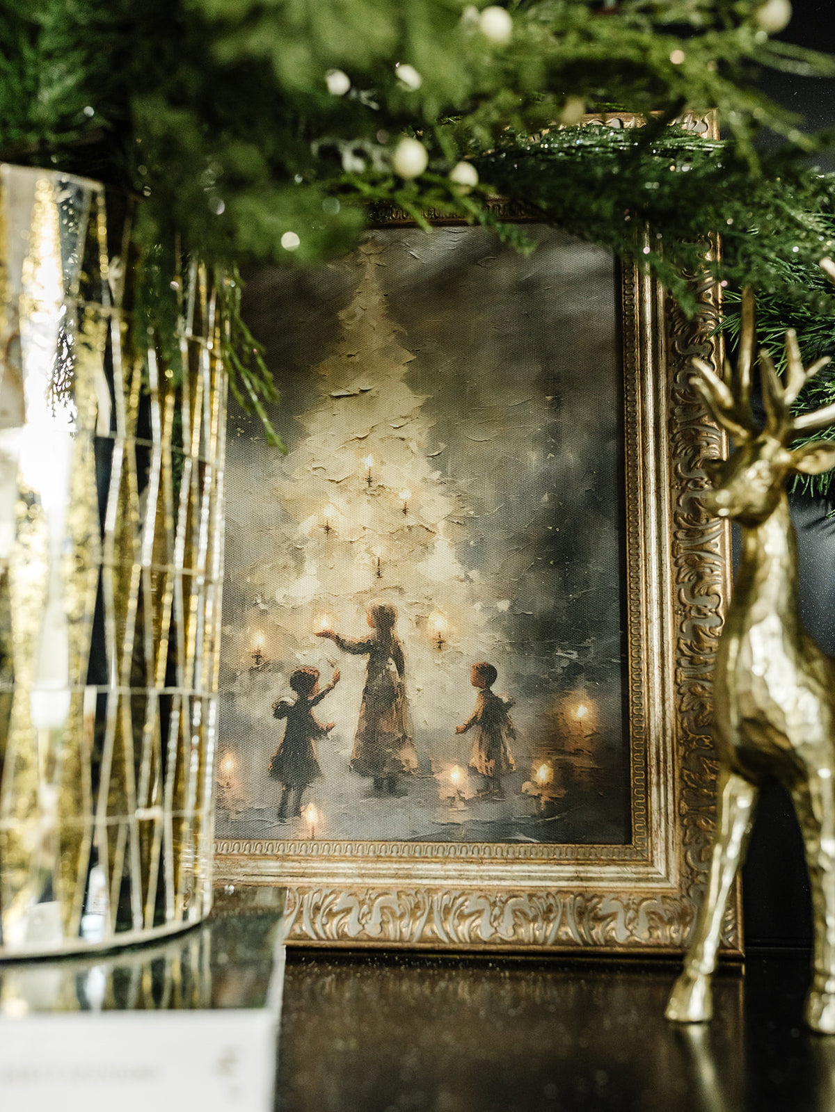 Gold Christmas Tree Framed Art - 2 Sizes