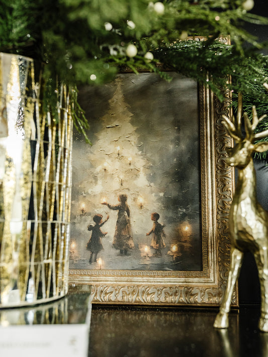 Gold Christmas Tree Framed Art - 2 Sizes