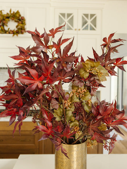 Burgundy Maple Leaf Spray - 42"