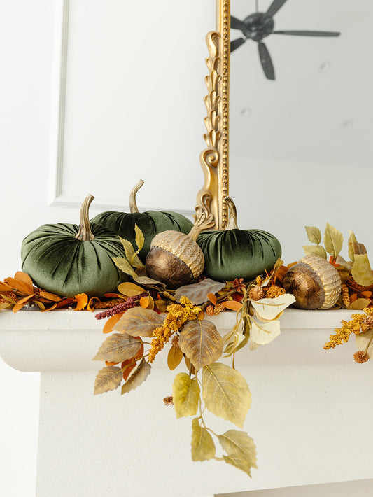 Green Birch Leaves Stem - 30”