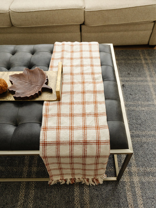 Burnt Orange Plaid Throw