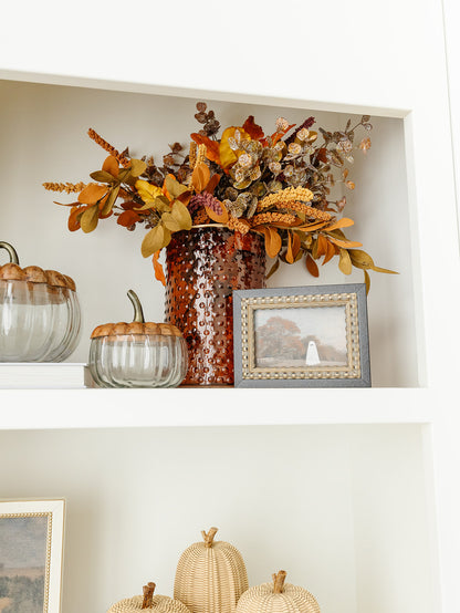 Brown Dot Embossed Vase with Gold Rim - 3 Sizes
