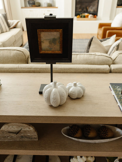 White Ceramic Pumpkin - 2 Sizes