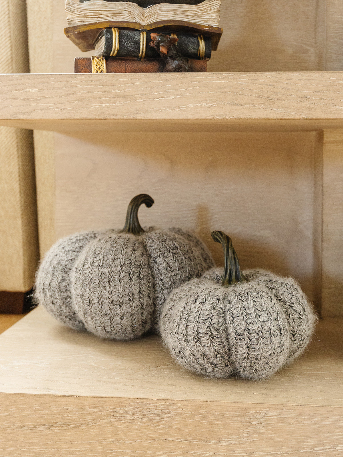 Black and White Knit Pumpkin - 2 Sizes