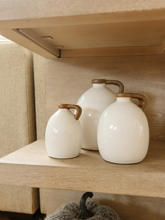 White Jug with Handles - 3 Sizes