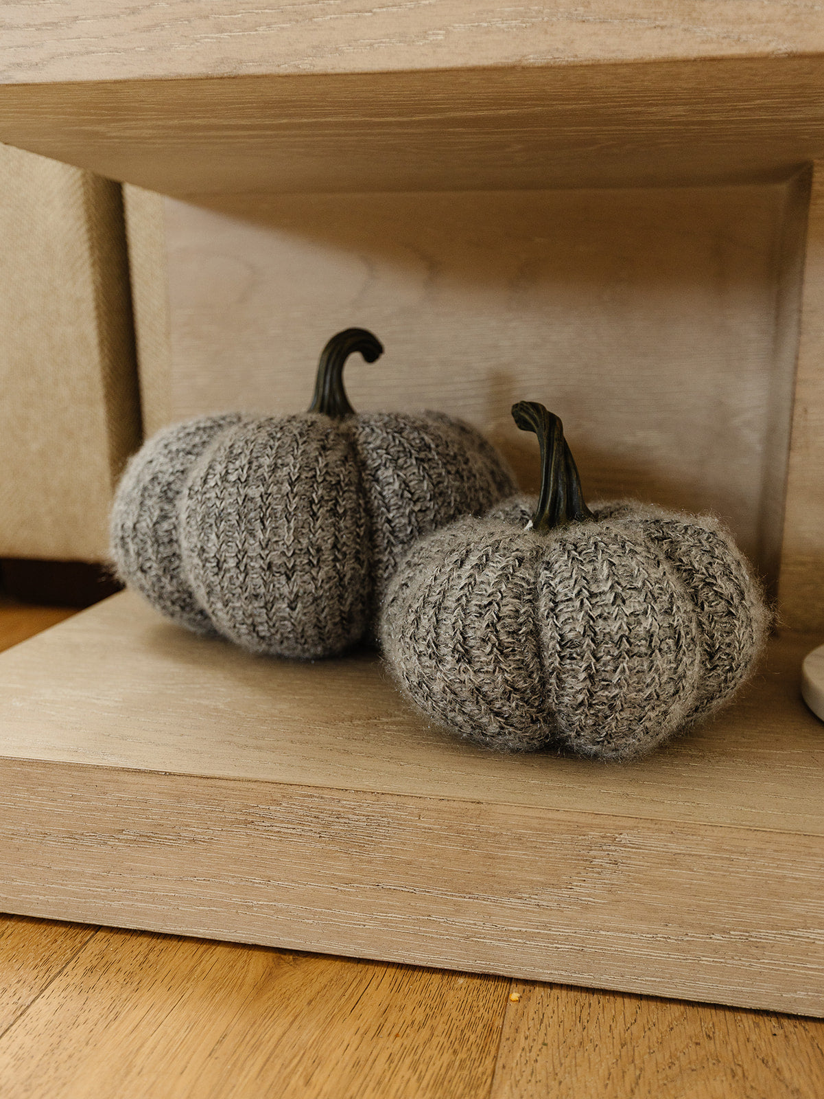 Black and White Knit Pumpkin - 2 Sizes