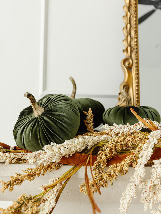 Green Velvet Pumpkin - 2 Sizes