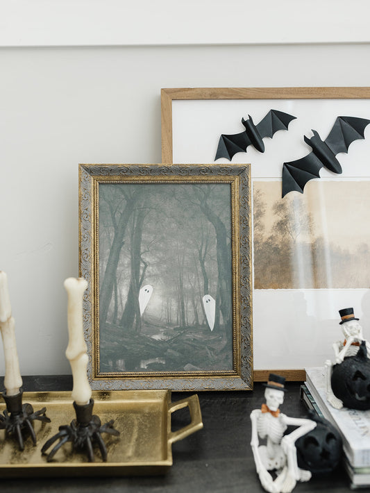 Halloween Peeking Ghost Framed Art - 3 Sizes
