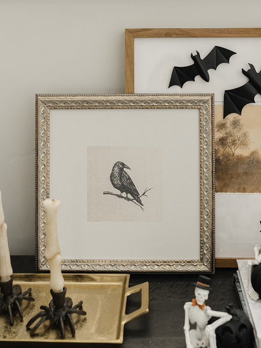 Halloween Crow Framed Art - (pre-order, shipping September 18th)