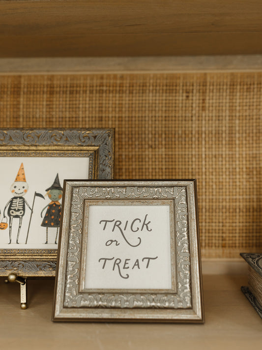 Vintage Trick or Treat Framed Art - 2 Sizes