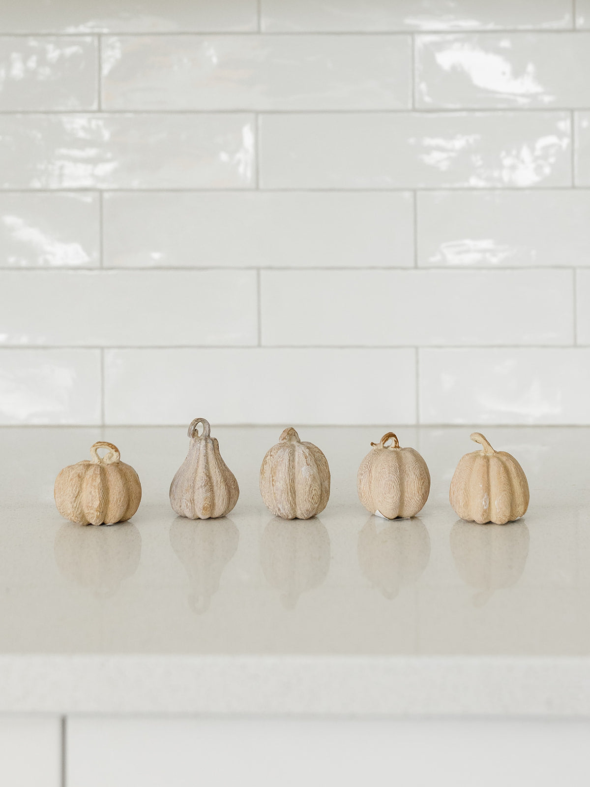 Tan Resin Filler Pumpkins - Set of 5