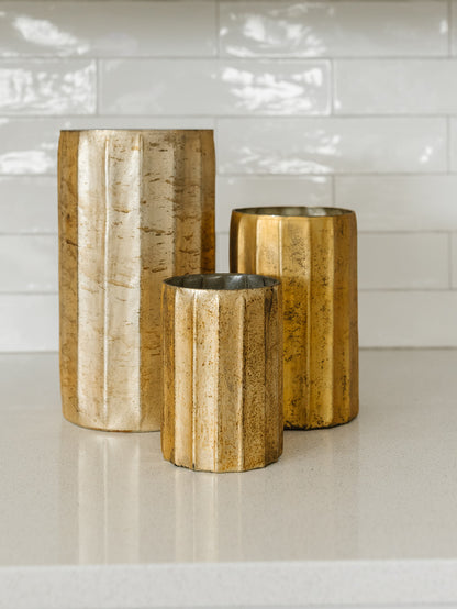 Burnt Champagne Mercury Glass Vase - 3 Sizes