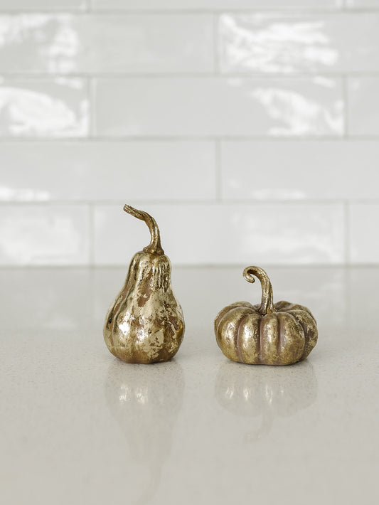 Gold Resin Pumpkin - 4.5" - 2 Styles